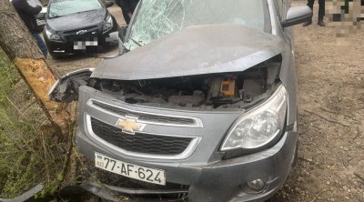Qubada QƏZA: Avtomobil ağaca çırpıldı