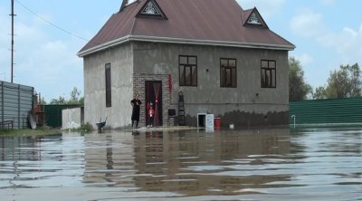 Kürdəmirdə Kürün səviyyəsi qalxdı - ev və əkin sahələri su altında qaldı - FOTOLAR
