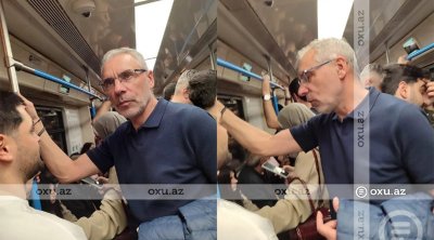 Portuqaliyalı baş məşqçi Bakı metrosunda GÖRÜNTÜLƏNDİ &ndash; FOTO