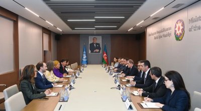 Nazir Əminə Məhəmmədlə Qarabağın bərpasını müzakirə etdi - FOTO