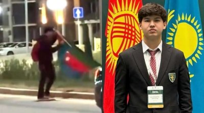 Yerə düşən Azərbaycan bayrağını qaldıran məktəbli mükafatlandırıldı &ndash; FOTO
