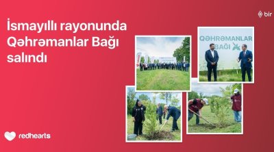 İsmayıllıda 189 şəhidin xatirəsinə “Qəhrəmanlar Bağı” salındı