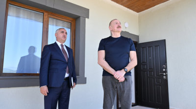 İlham Əliyev Xocalı rayonunun Daşbulaq kəndinə getdi - FOTO