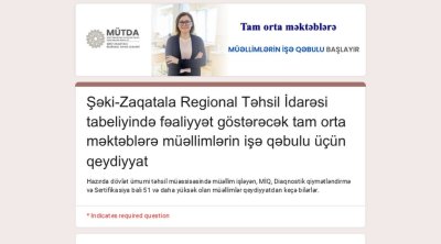 Bu məktəblərə müəllim qəbulu elan edildi - SİYAHI