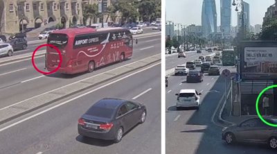 Prospektdə yolu keçən piyadaların düşdüyü dəhşətli qəzalar – ANBAAN VİDEO