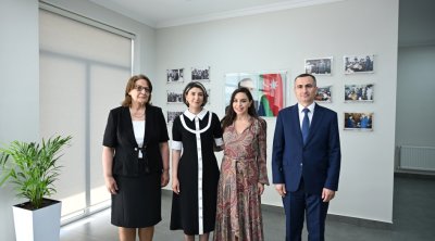 Leyla Əliyeva Yevlaxda məktəb binasının açılışında &ndash; FOTO