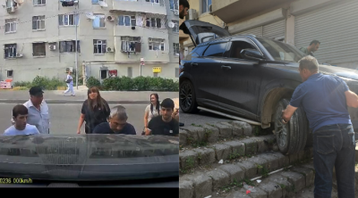 Kişilərin gücü çatmadı, köməyə qadın gəldi...&ndash; Video