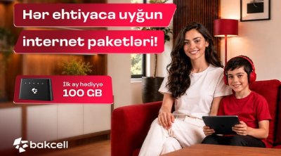 Bakcell-dən Wi-Fi modemi alın, ilk abunəliyiniz pulsuz olsun