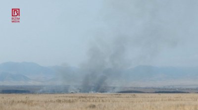 Ağdamda minalanmış ərazidə yanğın başladı