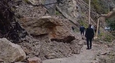 Quba-Xınalıq yolunda növbəti sürüşmə baş verdi &ndash; ÖZƏL - VİDEO