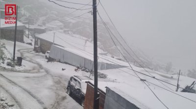 Şimal bölgəsində payızın ilk qarı &ndash; FOTO