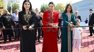 Leyla Əliyeva Aşqabadda MAMA “Ana təbiət” sərgisinin açılışında - FOTO