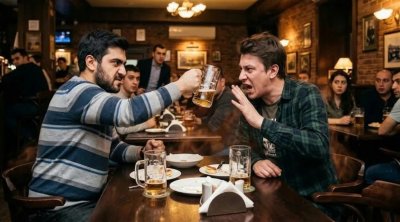 Ata zarafatına görə pivə bakalını dostunun başında sındırdı