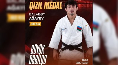 "Böyük Dəbilqə": Daha bir cüdoçumuz qızıl medal qazandı