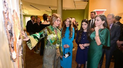 Leyla Əliyeva və Alyona Əliyeva açılış mərasimində - Foto