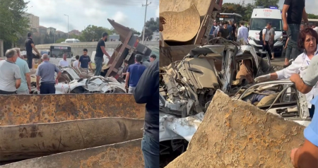 SON DƏQİQƏ! Bakıda “KamAZ” avtomobillərin üzərinə aşdı - Ölənlər var - VİDEO