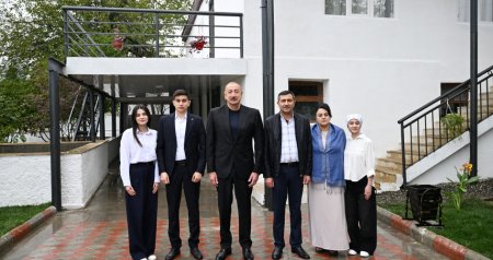 Prezident Hadrut qəsəbəsində - FOTO