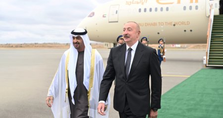 İlham Əliyev BƏƏ Prezidentini Füzulidə qarşıladı - FOTO