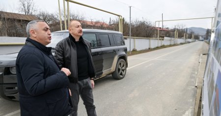 İlham Əliyev Ağdərə rayonunun Aşağı Oratağ kəndində - FOTO