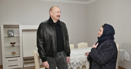 Prezident Ağdərənin Çapar kəndindəki ailənin qonağı oldu - VİDEO