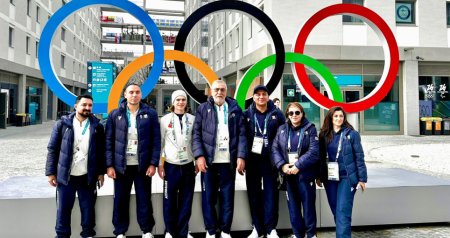 MOK rəsmiləri Milanda Atletlər kəndində - FOTO