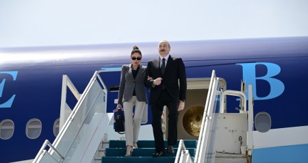 Prezident və birinci xanım Türkiyəyə səfərə getdilər &ndash; FOTO/VİDEO