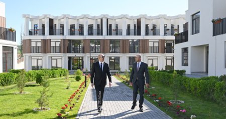 İlham Əliyev Zəngilan şəhərində ilk yaşayış kompleksinin açılışında - FOTO