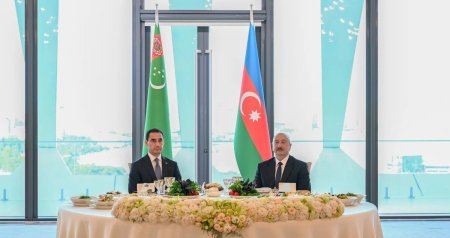 Türkmənistan Prezidentinin şərəfinə dövlət ziyafəti verildi - FOTO/VİDEO