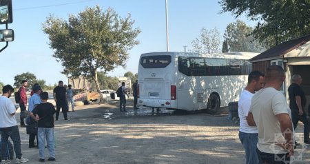 Xaçmazdan Bakı gələn avtobusda yanğın oldu - FOTO