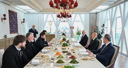Prezident İlham Əliyev və Ramzan Kadırov birgə nahar ediblər - FOTO