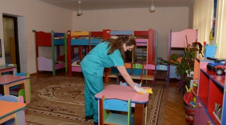 Uşaq bağçaları dezinfeksiya edildi - FOTO