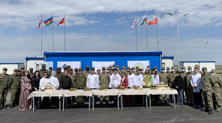 Ağdamda rus və türk əsgərləri üçün Novruz süfrəsi açıldı - VİDEO