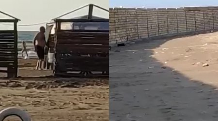 “Ləhic bağları”nda çimərlik hasarlandı - VİDEO