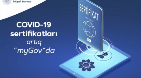 COVID-19 sertifikatları artıq “myGov” portalına inteqrasiya olundu