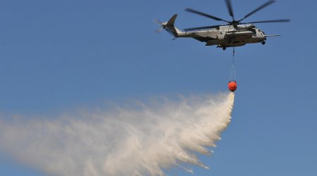 Lənkəranda meşə yanğını - helikopter göndərildi 