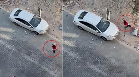 Qadın onu aldadan kişinin maşınını əzdi - VİDEO
