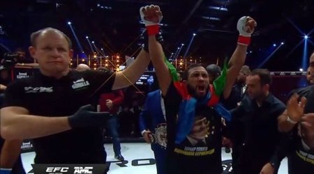 Azərbaycanlı döyüşçü Həbib Nurməhəmmədovun qohumunu nokauta saldı - VİDEO 