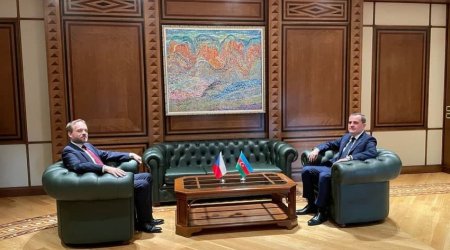 Ceyhun Bayramov çexiyalı həmkarı ilə GÖRÜŞDÜ - VİDEO