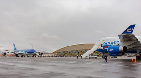 Füzuli aeroportuna ilk rəsmi səfər reysi... - VİDEO