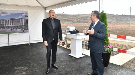 Prezident Cəbrayılda Mərkəzi Xəstəxananın təməlqoyma mərasimində iştirak etdi - FOTO