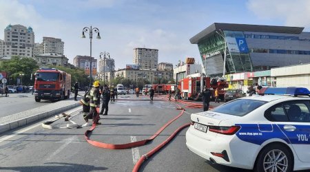 Bakının mərkəzindəki yanğın SÖNDÜRÜLDÜ – FOTO 