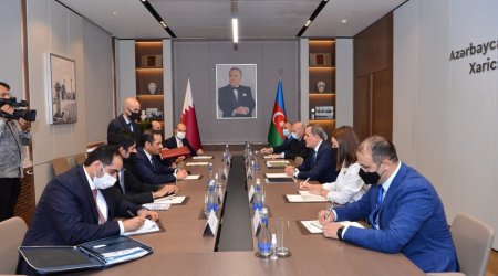 Ceyhun Bayramovun qətərli həmkarı ilə görüşü BAŞLADI - FOTO/VİDEO