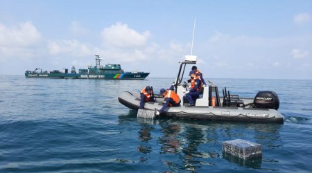 Xəzərdə Azərbaycan sərhədi pozuldu, xəbərdarlıq atəşi açıldı - FOTO 