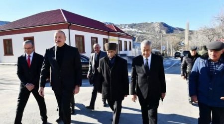 Prezident Qonaqkənd qəsəbəsindəki yenidənqurma işləri ilə tanış oldu - FOTO/VİDEO