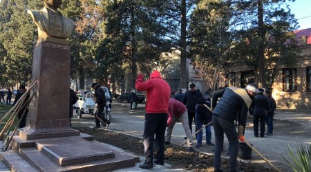 Azərbaycanda icra başçısı vətəndaşlarla ağac əkdi - FOTO