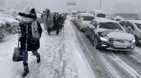 Güclü qar İstanbulu iflic etdi – FOTO/VİDEO