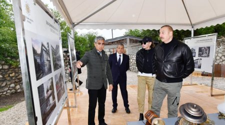 Prezident və birinci xanım “Shusha Boutique Hotel”in ərazisi ilə tanış oldular - FOTO