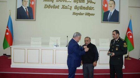 Tərtərdə Vətən müharibəsi iştirakçılarına medallar təqdim edildi - FOTO