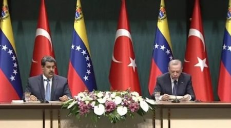 Ərdoğan Maduro ilə birlikdə mətbuat konfransı keçirdi - VİDEO