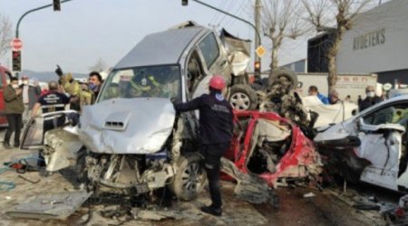 Türkiyədə zəncirvari qəza: 15 maşın toqquşdu